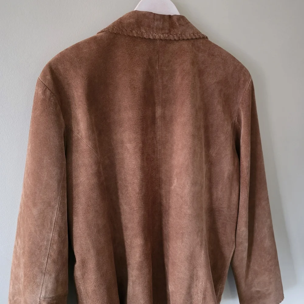 Wilsons Leather L Vintage Bohemian Western Embroidered Whip Stitch Suede Jacket - Picture 11 of 16
